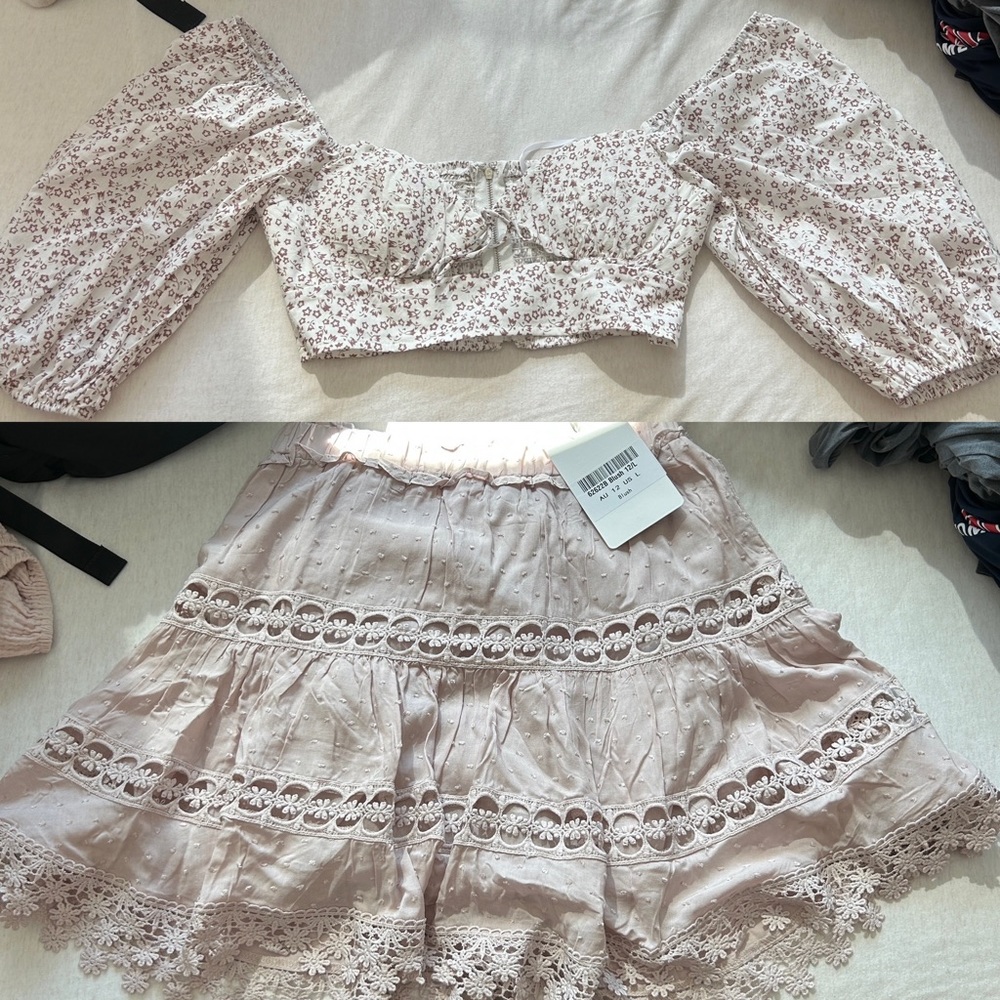 Selfie leslie top & skirt set.
